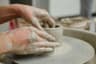 Sofia at the pottery wheel in her Gothenburg studio